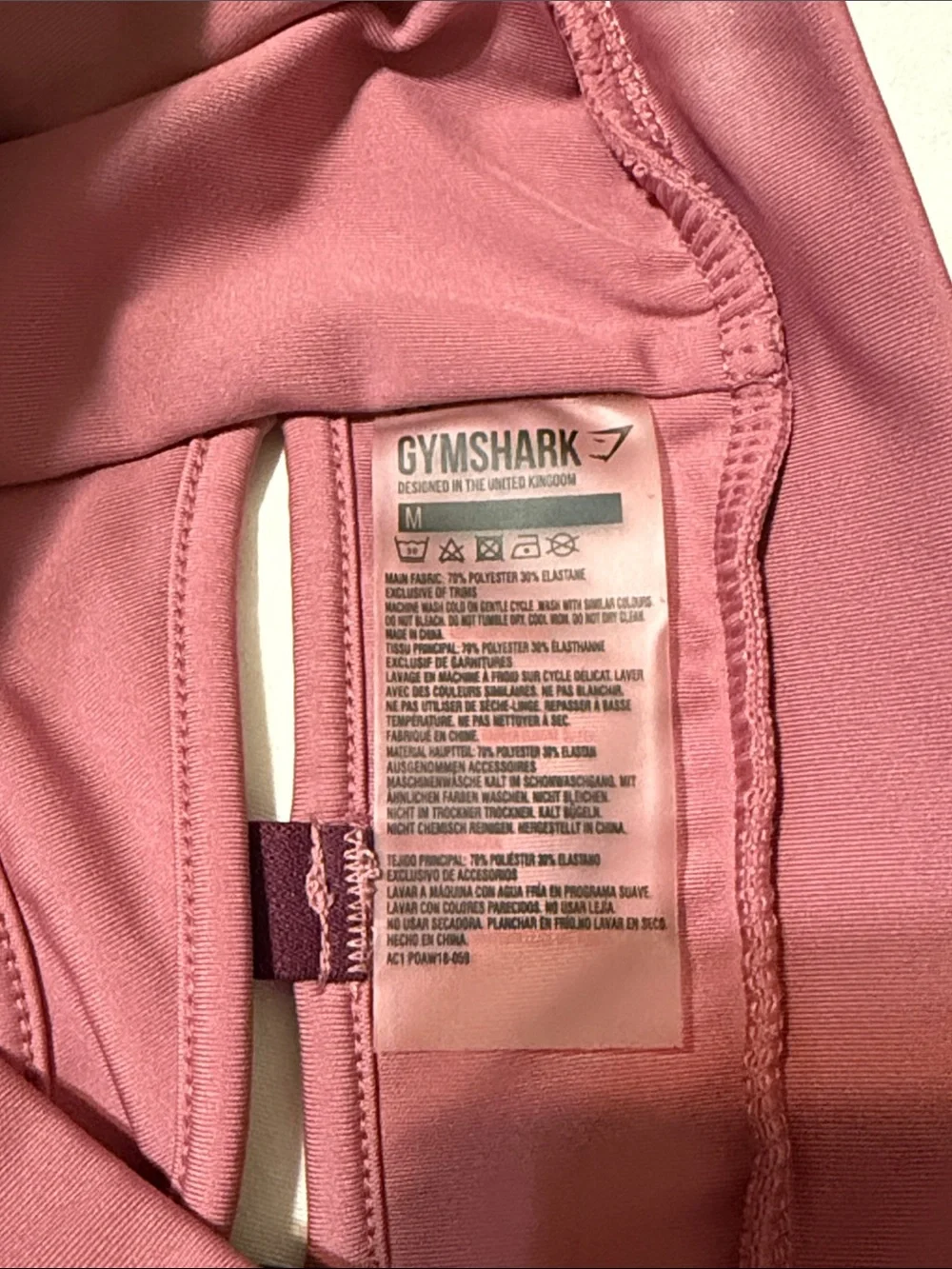 Gymshark Asymmetrical Pink Sports Bralette